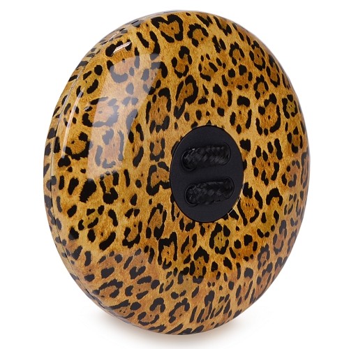 Que Design QUE-6000 Portable Dual USB Port 6000mAh Button-Shaped Power Bank (Leopard) - Retail Hanging Package
