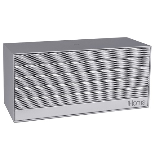 iHome IBN27SX Portable Bluetooth Wireless Rechargeable Stereo Speaker w/Built-in NFC & 3.5mm Auxiliary Jack (Silver)