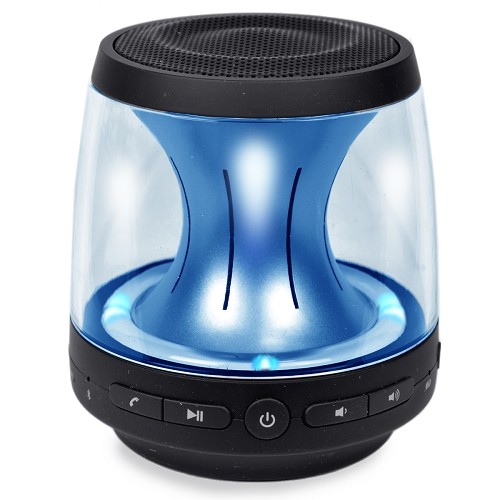 Blackweb Highwire BWA15AV110 Bluetooth Wireless Illuminated Portable Speaker w/3.5mm Auxiliary Jack (Black/Silver) - B