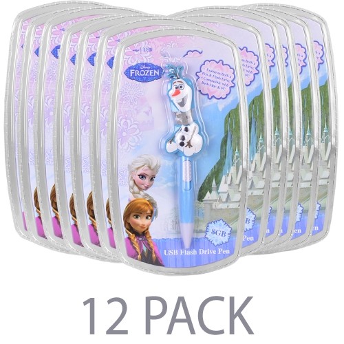 (12-Pack) Vivitar Disney's Frozen Olaf 8GB USB 2.0 Ballpoint Pen Flash Drive