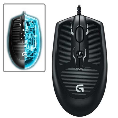 Logitech G100s 4-Button USB Wired Optical Scroll Gaming Mouse w/2500dpi (Black) - B