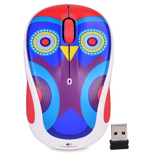 Logitech M325c 3-Button Wireless USB Optical Scroll Mouse w/Tilt Wheel Technology & Nano Transceiver (Owl)