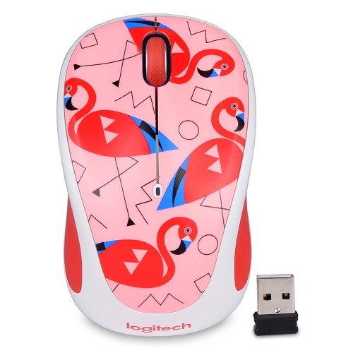 Logitech M325c 3-Button Wireless USB Optical Scroll Mouse w/Tilt Wheel Technology & Nano Transceiver (Flamingo)