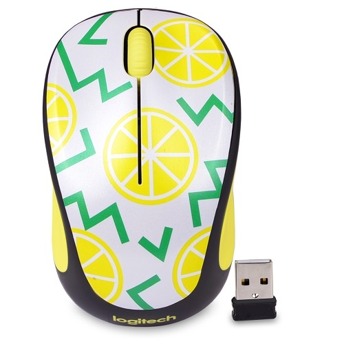 Logitech M317c 2.4GHz Wireless 3-Button Optical Scroll Mouse w/Nano USB Receiver (Lemon)