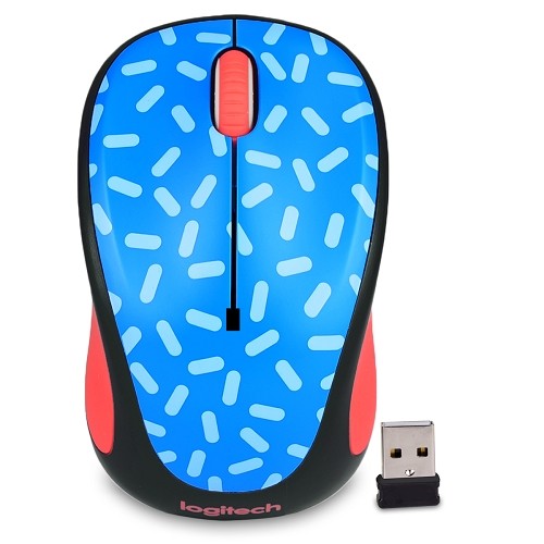 Logitech M325c 3-Button Wireless USB Optical Scroll Mouse w/Tilt Wheel Technology & Nano Transceiver (Memphis Blue)