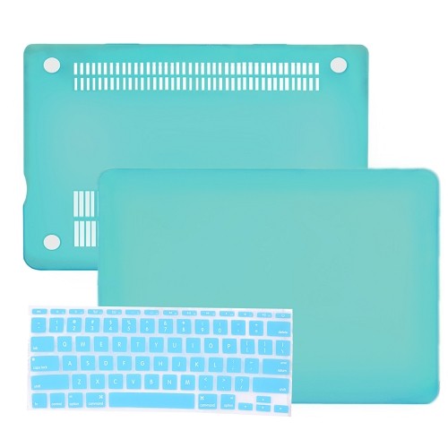 SlickBlue Rubberized Hard Case for 11" MacBook Air w/Keyboard Cover (Turquoise Blue)