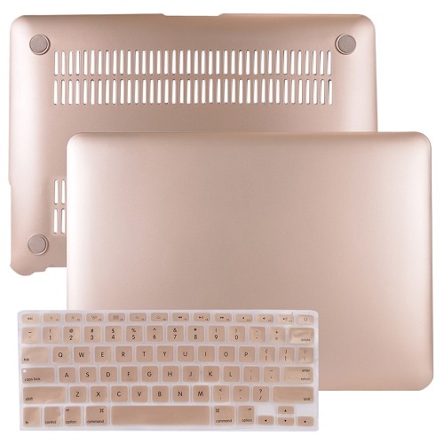 SlickBlue Metallic Hard Shell Case for 13" MacBook Air w/Keyboard Cover (Metallic Gold)