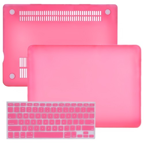 SlickBlue Rubberized Hard Case for 15" MacBook Pro w/Keyboard Cover (Hot Pink)