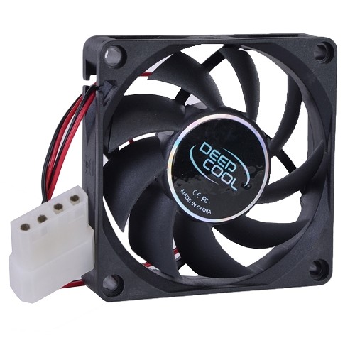 Logisys DeepCool CF7015A 2.75" x 2.75" (70mm) Hydro Bearing Case Fan w/4-Pin Connector (Black)
