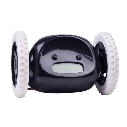 Nanda Home Clocky Alarm Clock on Wheels (Black)