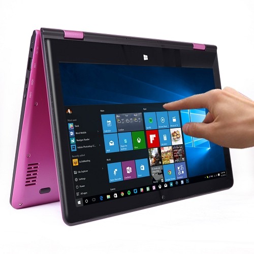 Iview Maximus Touchscreen Atom Z3735F Quad-Core 1.33GHz 2GB 32GB 11.6" Convertible Tablet/Notebook W10H w/Cams (Pink)- B