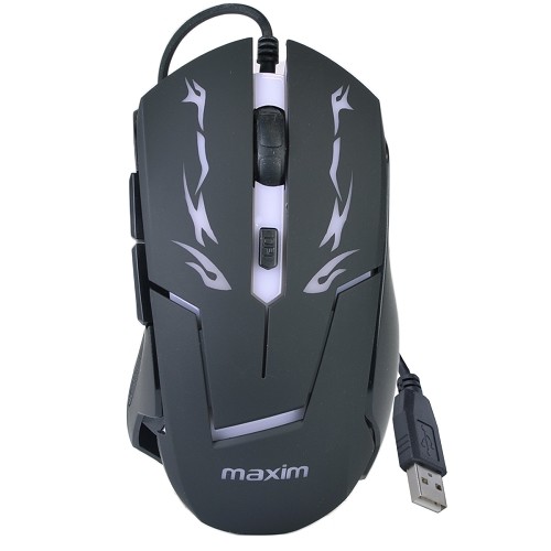 Maxim MX-M3040 5-Button Illuminating USB Wired Optical Scroll Gaming Mouse w/2400dpi (Black)