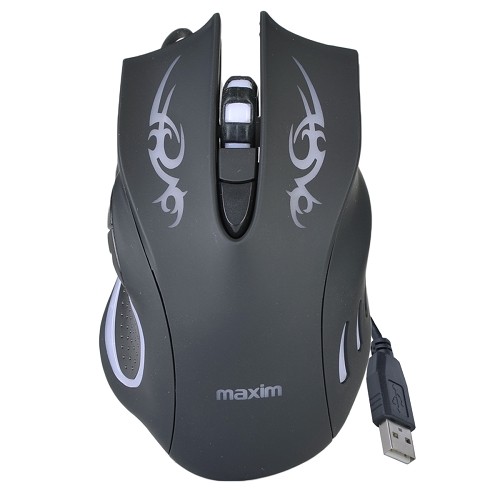 Maxim MX-M3050 5-Button Illuminating USB Wired Optical Scroll Gaming Mouse w/2400dpi (Black)