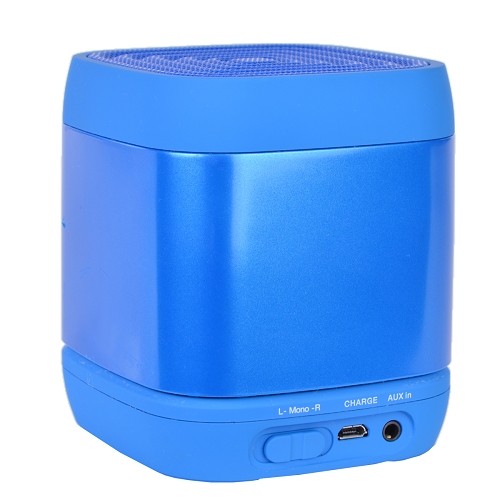 Q Experience QAA14AV004 Cube Mono Wireless Bluetooth Speaker w/Auxiliary Jack (Blue)