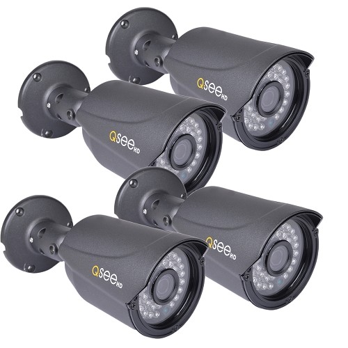 (4-Pack) Q-See QCA7209B-4R 720P Analog Weatherproof Day/Night Bullet Security Camera w/36 IR LEDs