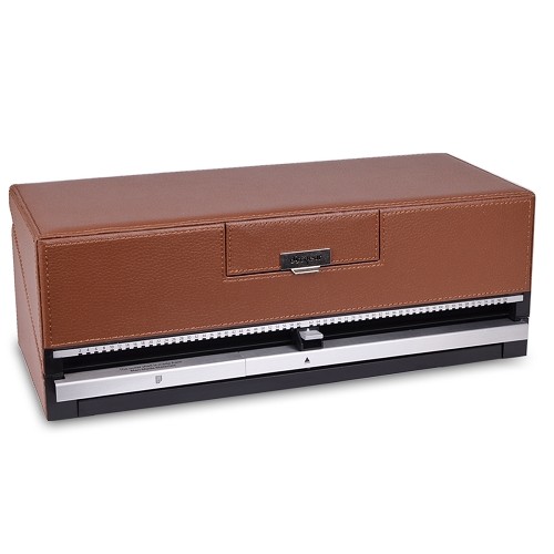 DiscGear Selector 120HD Faux Leather 120-Disc CD Case w/Title Sheet & Sleeve Folder (Brown)