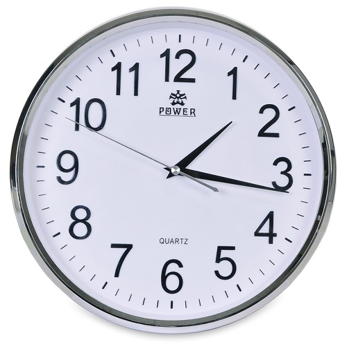 Wall Clock WiFi 5MP 1080p Hidden Surveillance Camera w/microSD Card Slot & Smartphone Access (Chrome/White)