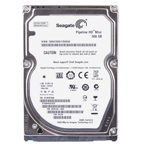 Seagate Pipeline HD Mini 500GB SATA/300 5400RPM 8MB 2.5" Hard Drive