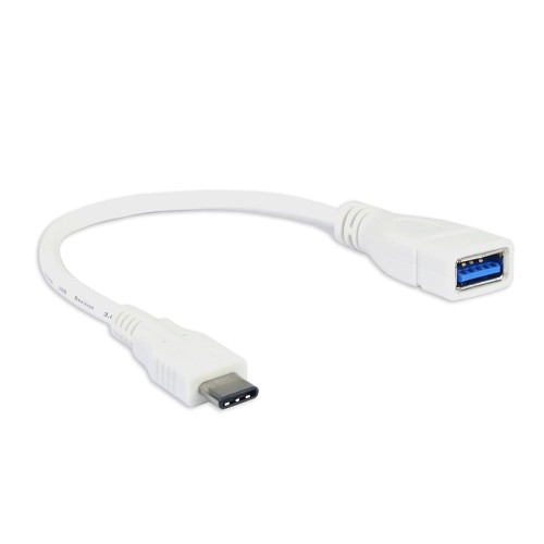 8" USB 3.1 Type-C (USB-C) (M) to USB 3.0 A (F) OTG Short Data Cable (White) - SY-CAB20168