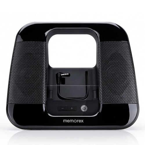 Memorex ML410BK Universal Portable Stereo Speaker w/Device Tray & 3.5mm Auxiliary Jack (Black)
