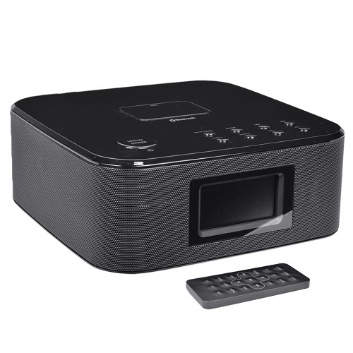 Q Experience QAA14AV012 Bluetooth Wireless Dual Alarm Clock Radio w/3.5mm Auxiliary Jack