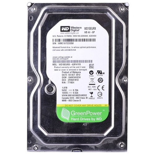 Western Digital WD10EURX 1 Terabyte (1TB) SATA/600 IntelliPower 64MB Hard Drive