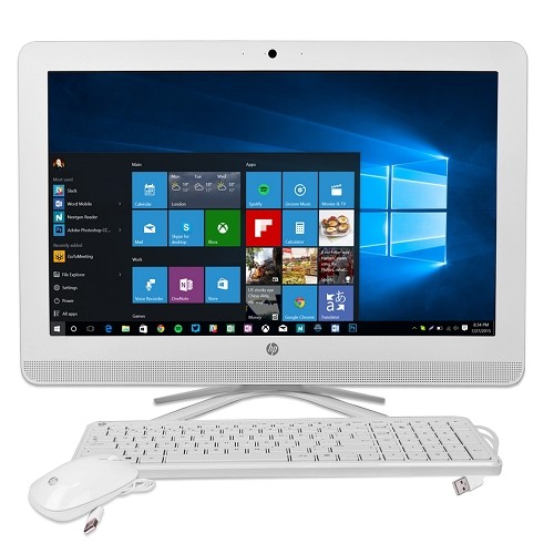 HP 20-c013w 19.5" Celeron J3060 Dual-Core 1.6GHz All-in-One PC - 4GB 500GB DVD±RW/W10H/Cam/WiFi/BT (White)
