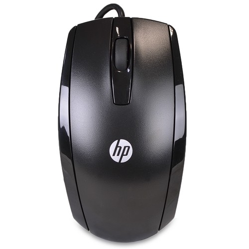 HP KY619AA 3-Button USB Wired Optical Scroll Mouse (Black)