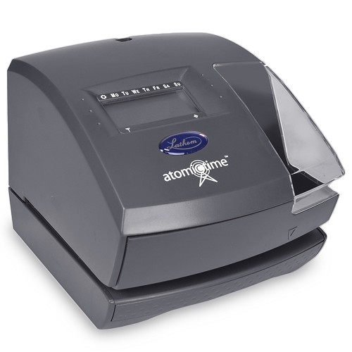 Lathem 1600E Tru-Align Atomic Time Clock & Document Stamp w/Super Bright LED Light & LCD Display