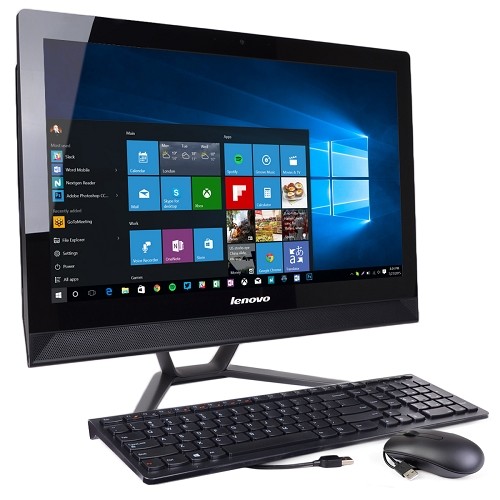 Lenovo C40-05 21.5" Fusion Quad-Core A6-7310 2.0GHz All-in-One PC - 8GB/1TB/DVD±RW/W10H/Cam/WiFi/BT (Black/Gray)