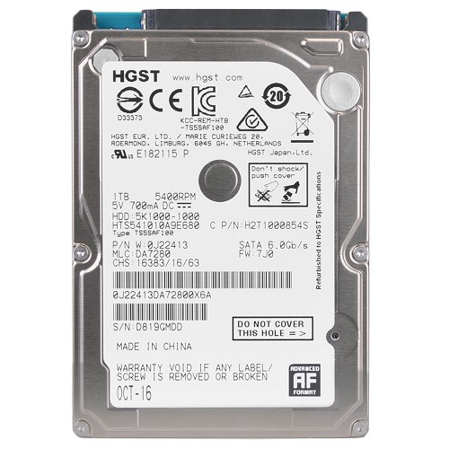 Hitachi Travelstar 5K1000 1 Terabyte (1TB) SATA/600 5400RPM 8MB 2.5" Hard Drive