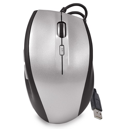 Tech Universe TU1386 5-Button USB Wired Multi-Function Optical Scroll Mouse (Silver/Black)