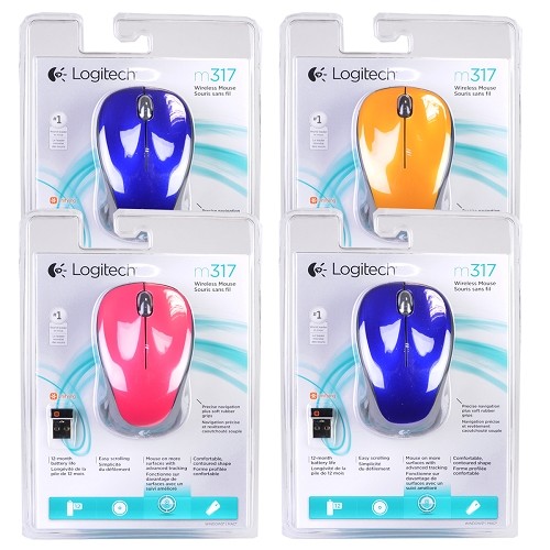 Logitech m317 2.4GHz Wireless 3-Button USB Optical Scroll Mouse (4 total