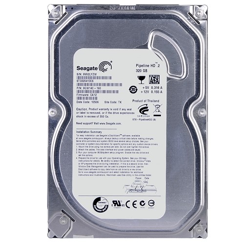 Seagate Pipeline HD ST3320413CS 320GB SATA/300 5900RPM 16MB Hard Drive