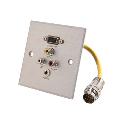 C2G RapidRun Single Gang Integrated HD15 + 3.5mm + RCA Audio/Video Wall Plate